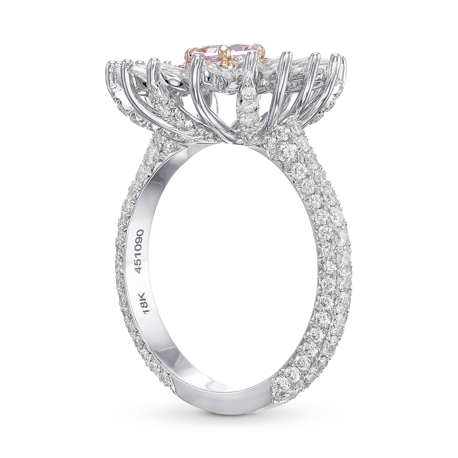 Fancy Purplish Pink Radiant Diamond Dress Ring