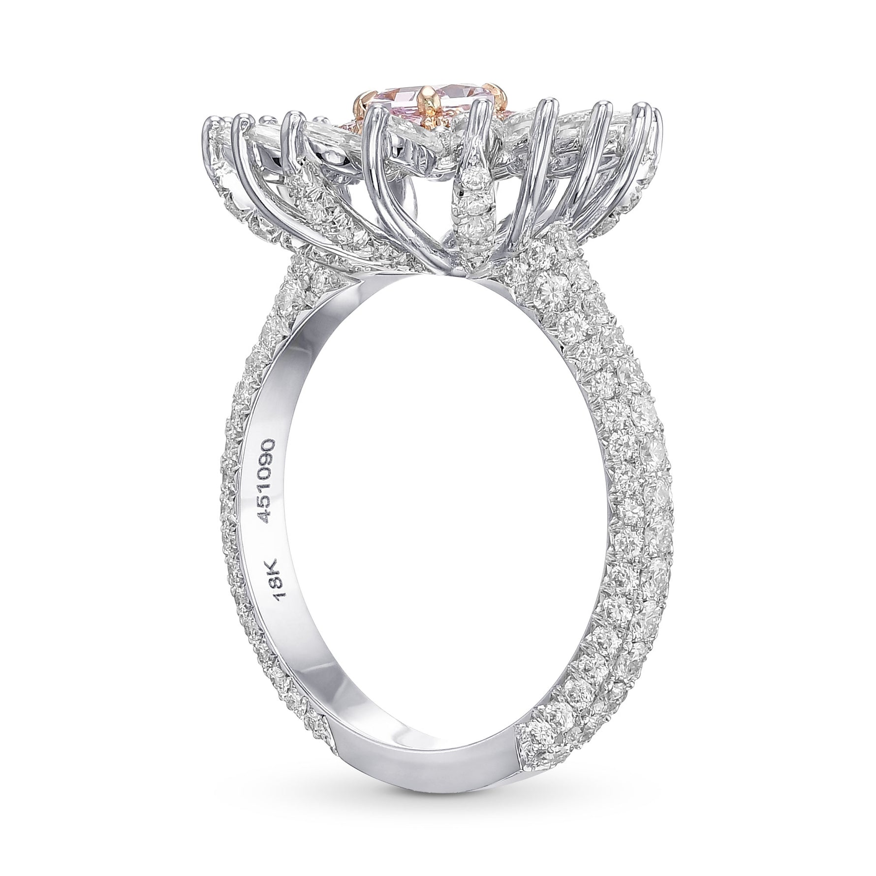 Fancy Purplish Pink Radiant Diamond Dress Ring