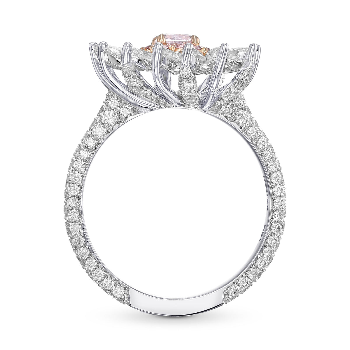 Fancy Purplish Pink Radiant Diamond Dress Ring