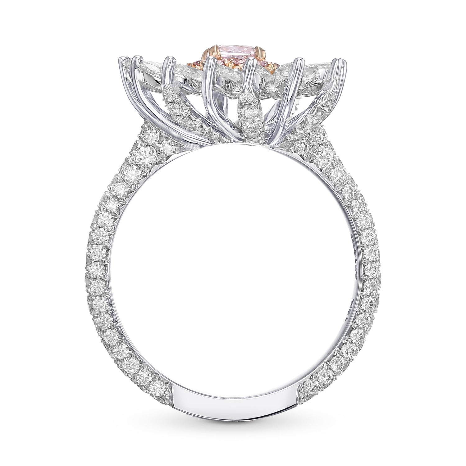 Fancy Purplish Pink Radiant Diamond Dress Ring