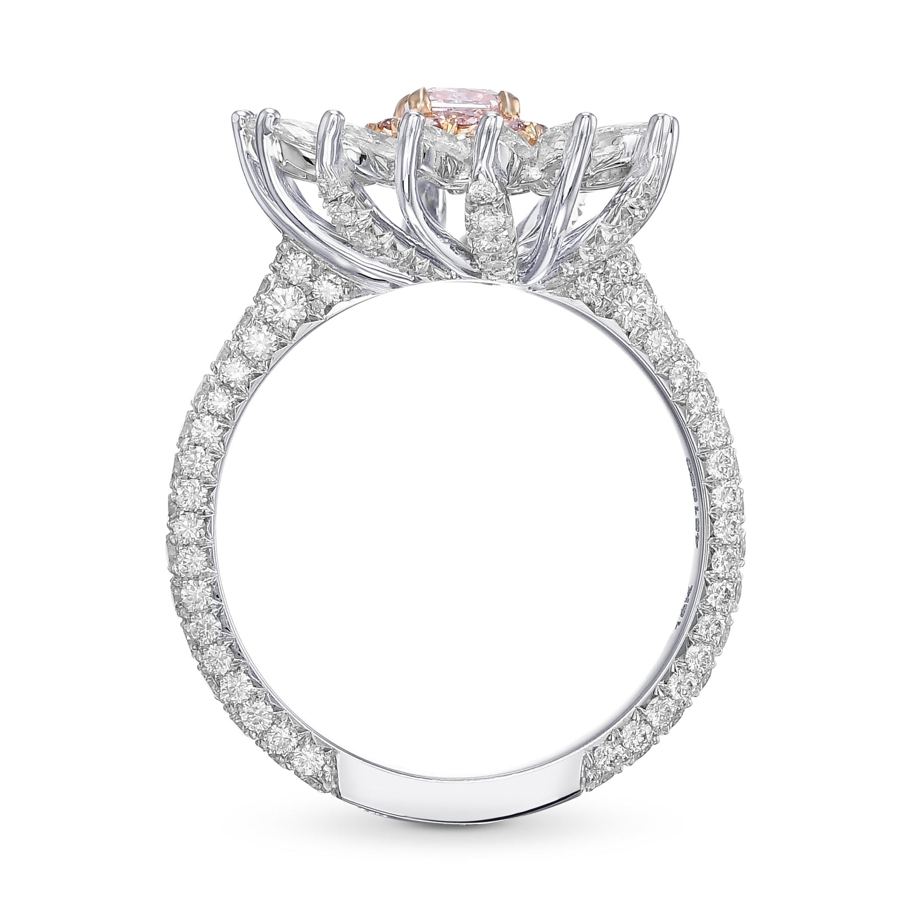 Fancy Purplish Pink Radiant Diamond Dress Ring