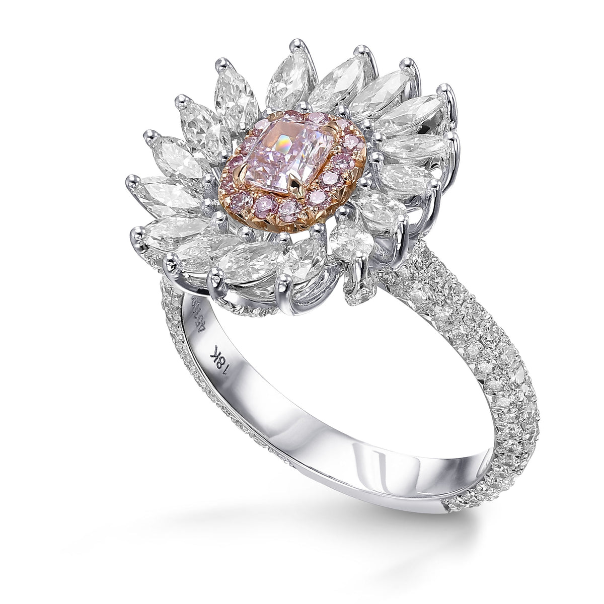 Fancy Purplish Pink Radiant Diamond Dress Ring