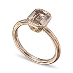 Fancy Yellowish Brown Emerald Shape Solitaire Diamond Ring