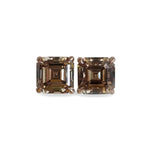 Champagne Asscher Diamond Stud Earrings