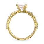 Princess Morganite & Diamond Side Stone Ring