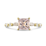 Princess Morganite & Diamond Side Stone Ring