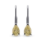 Fancy Light Yellow Pear Diamond Drop Earrings
