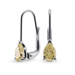 Fancy Light Yellow Pear Diamond Drop Earrings