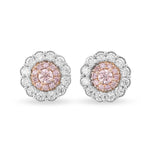 Argyle Fancy Intense Pink Diamond Floral Halo Earrings
