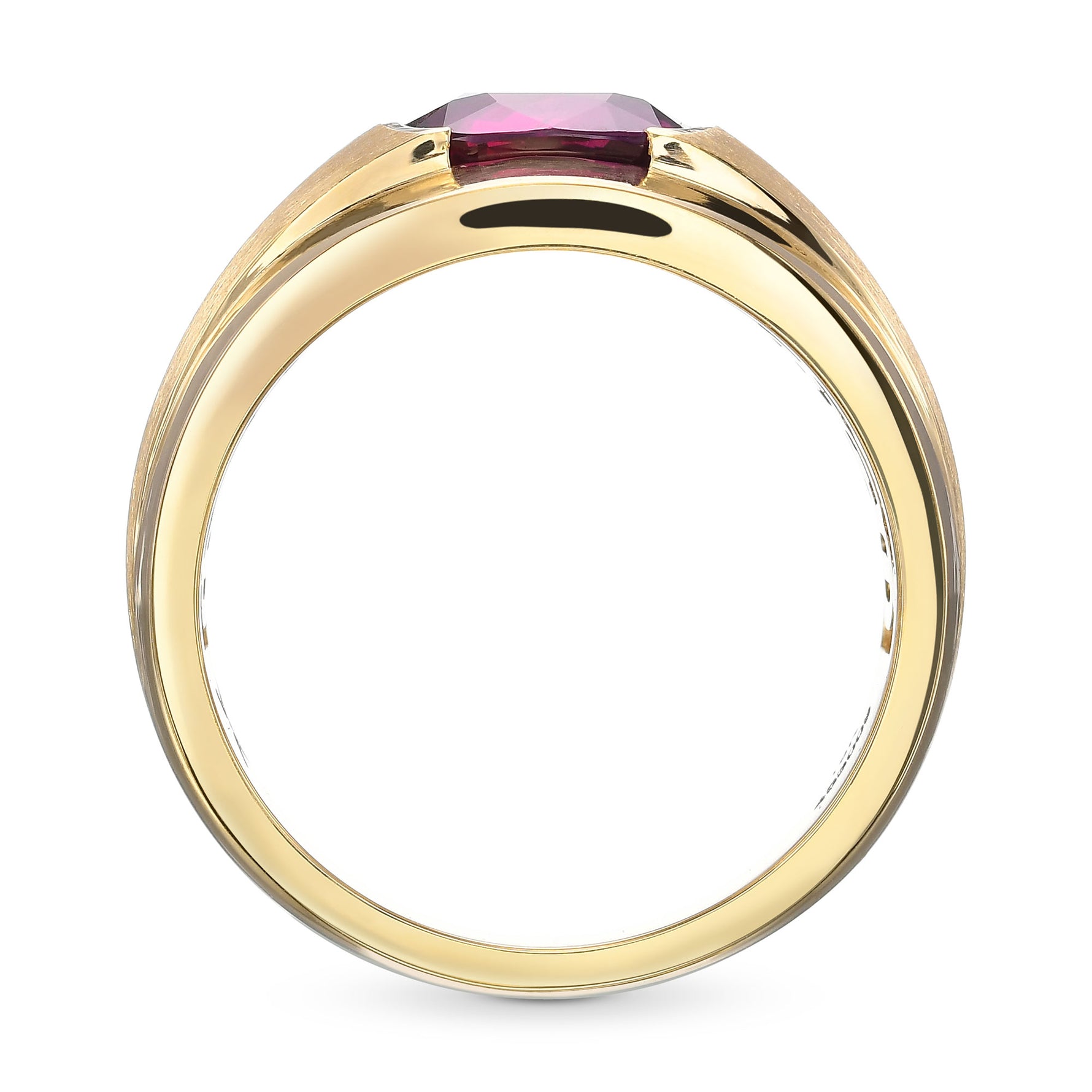 Mozambique Red Ruby Cushion Men's Ring 