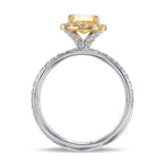 Fancy Intense Yellow Radiant Diamond Halo Ring