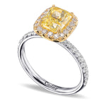 Fancy Intense Yellow Radiant Diamond Halo Ring