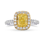 Fancy Intense Yellow Radiant Diamond Halo Ring