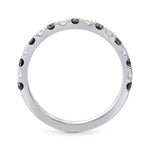 Fancy Black Round Halo Engagement & Wedding Rings