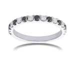 Fancy Black Round Halo Engagement & Wedding Rings