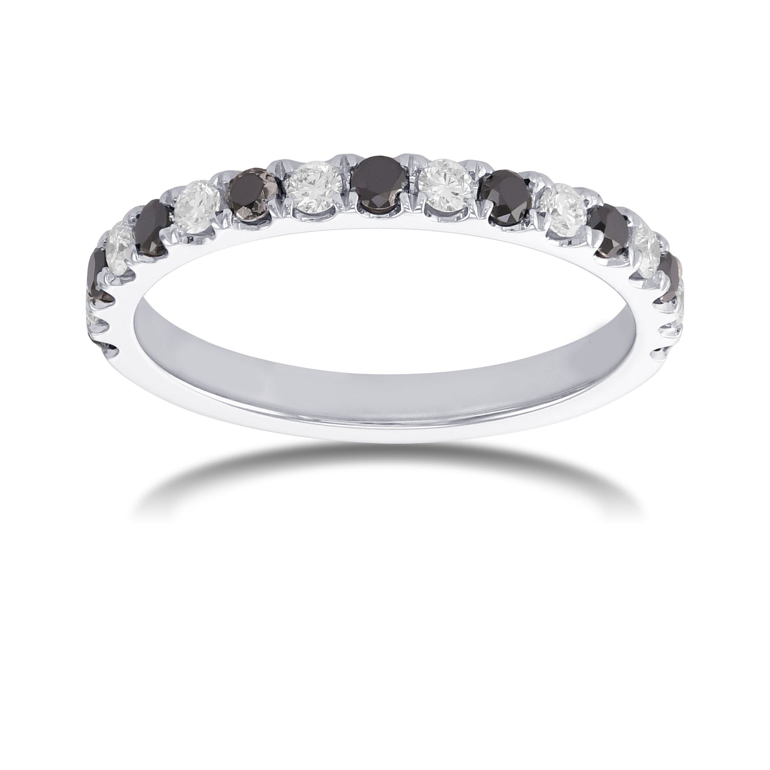 Fancy Black Round Halo Engagement & Wedding Rings