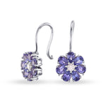 Pear Tanzanite & Diamond Drop Earrings