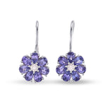 Pear Tanzanite & Diamond Drop Earrings