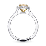 Fancy Yellow Cushion Halo Diamond Ring
