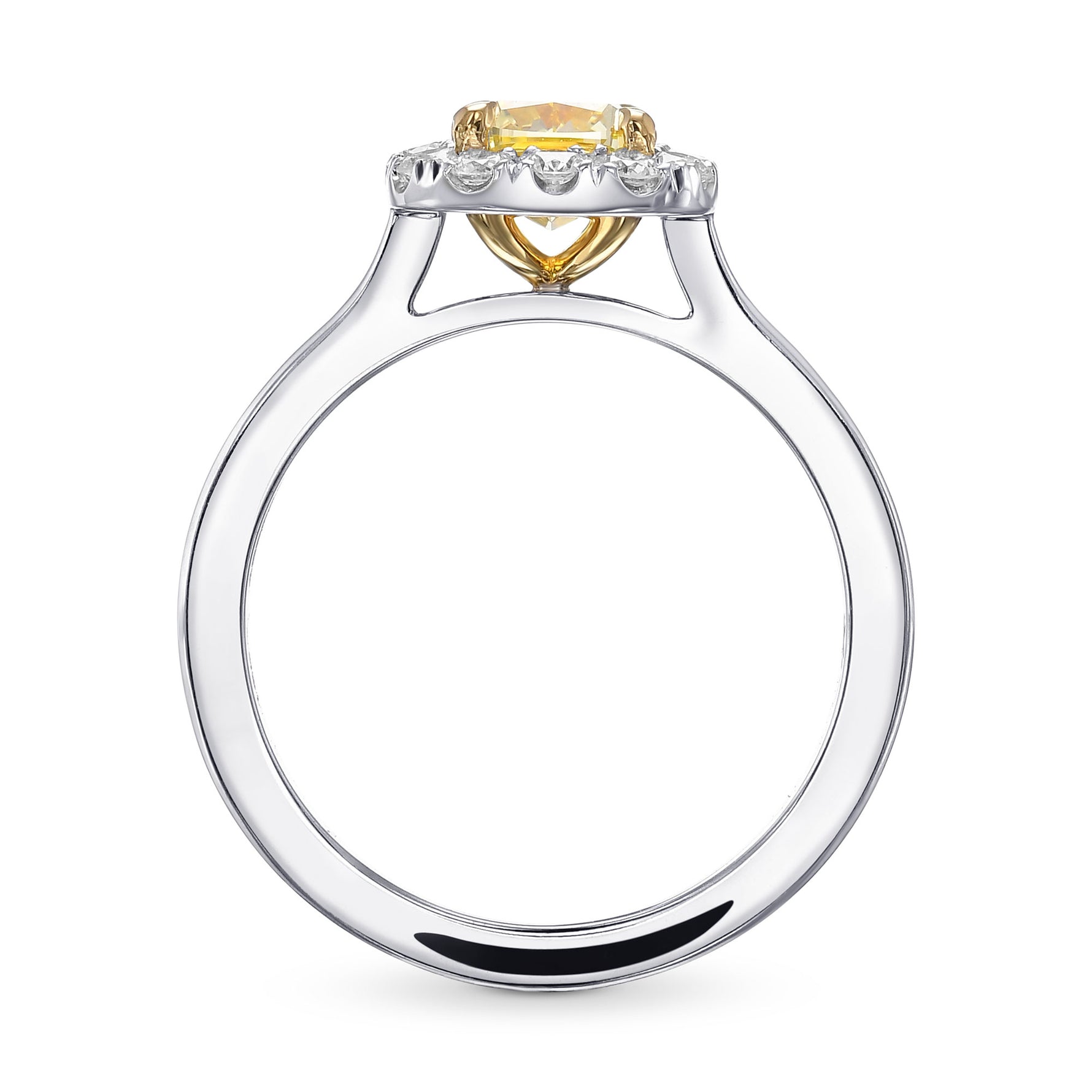 Fancy Yellow Cushion Halo Diamond Ring