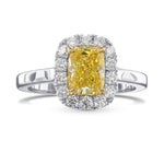 Fancy Yellow Cushion Halo Diamond Ring