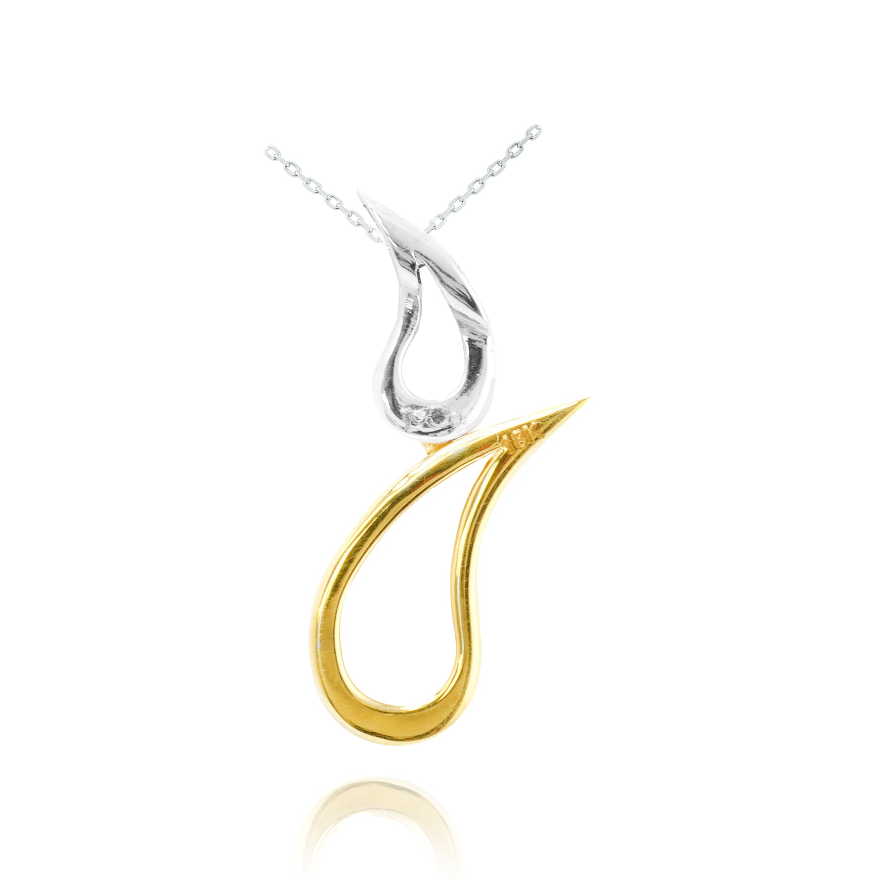 Fancy Vivid Yellow & White Pave Diamond Teardrop  Pendant