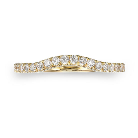 Contoured Half Eternity Diamond Wedding Band 