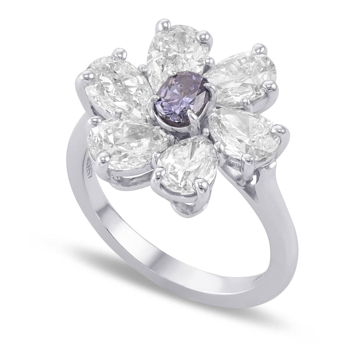 Fancy Dark Gray Violet Cushion Diamond Extraordinary Ring