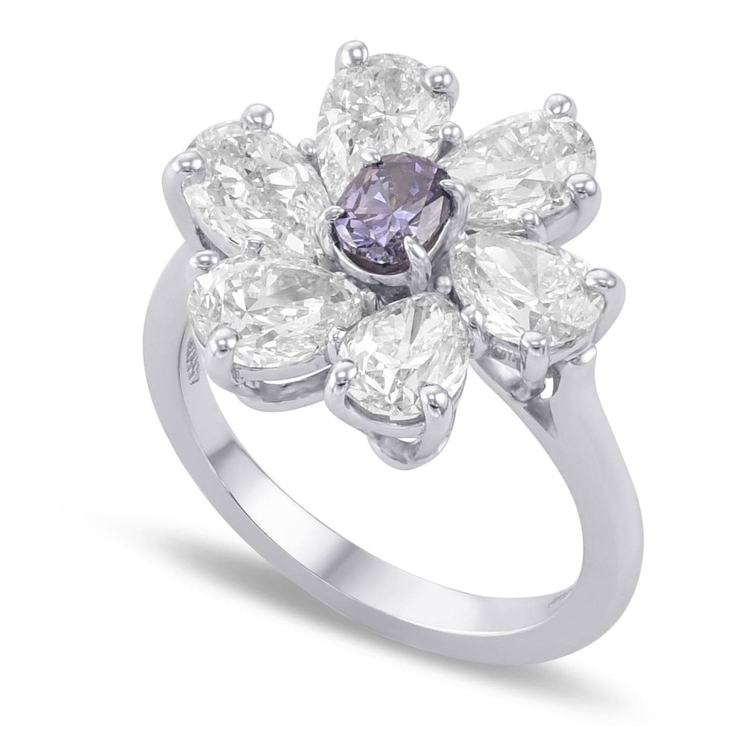 Fancy Dark Gray Violet Cushion Diamond Extraordinary Ring