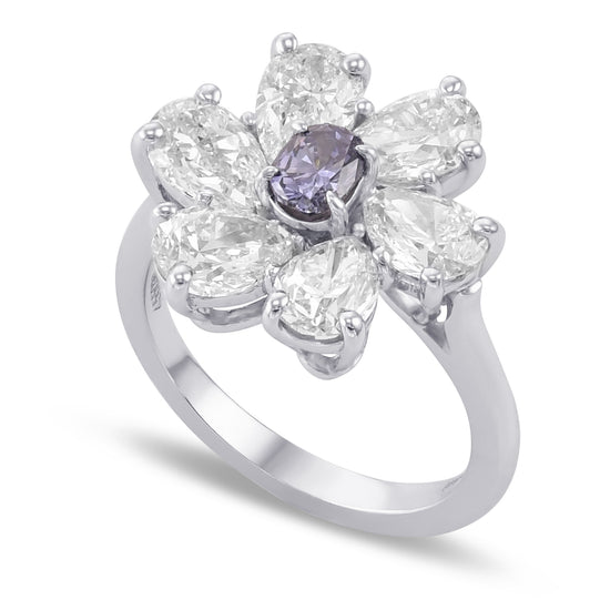 Fancy Dark Gray Violet Cushion Diamond Extraordinary Ring
