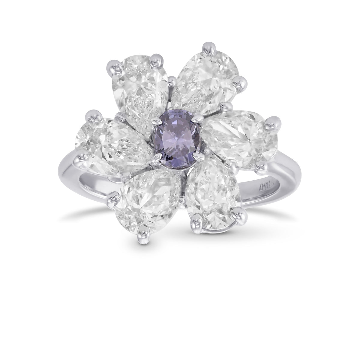 Fancy Dark Gray Violet Cushion Diamond Extraordinary Ring