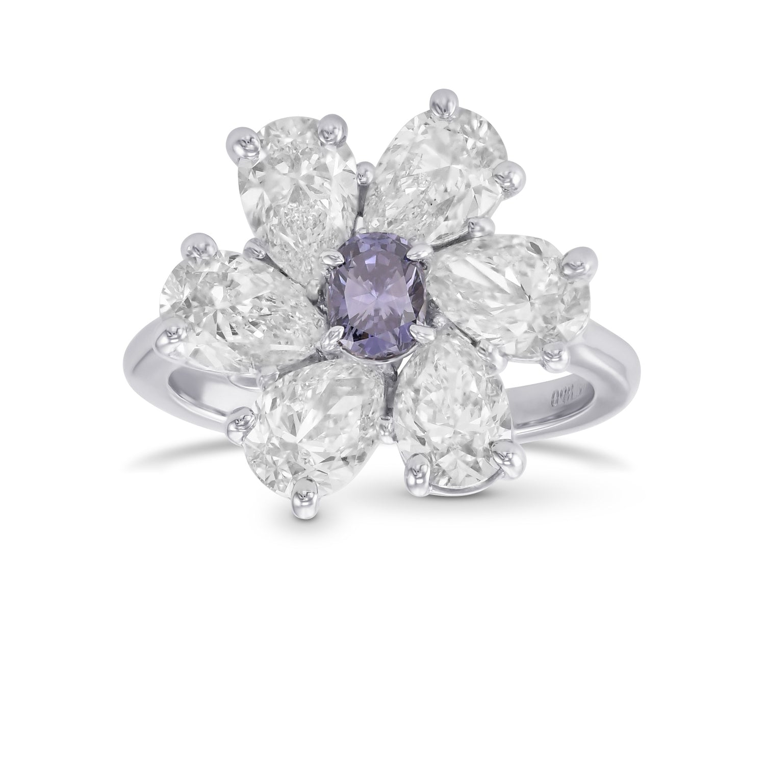 Fancy Dark Gray Violet Cushion Diamond Extraordinary Ring