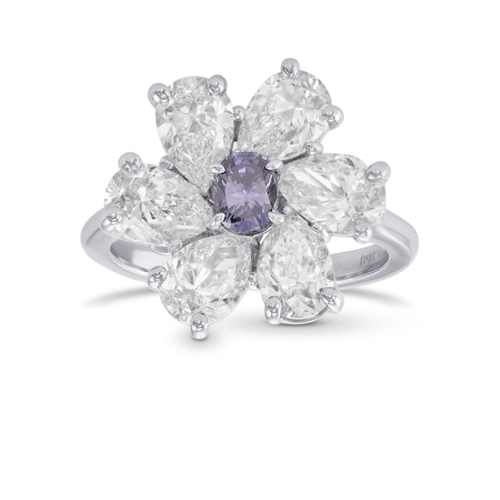 Fancy Dark Gray Violet Cushion Diamond Extraordinary Ring