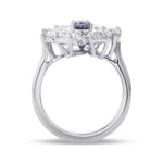 Fancy Dark Gray Violet Cushion Diamond Extraordinary Ring