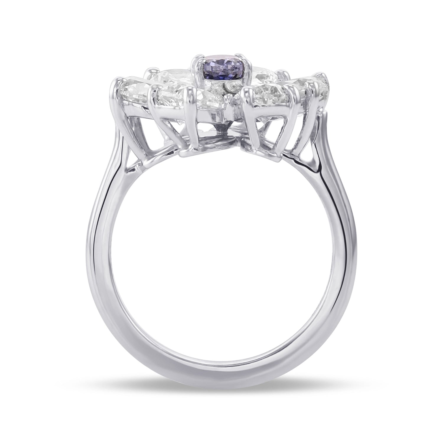 Fancy Dark Gray Violet Cushion Diamond Extraordinary Ring