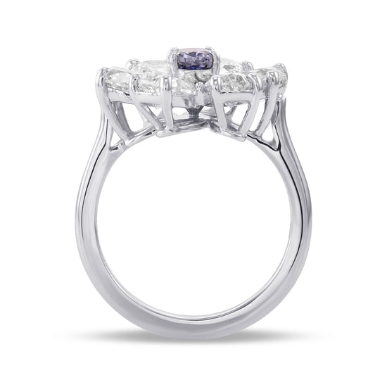 Fancy Dark Gray Violet Cushion Diamond Extraordinary Ring