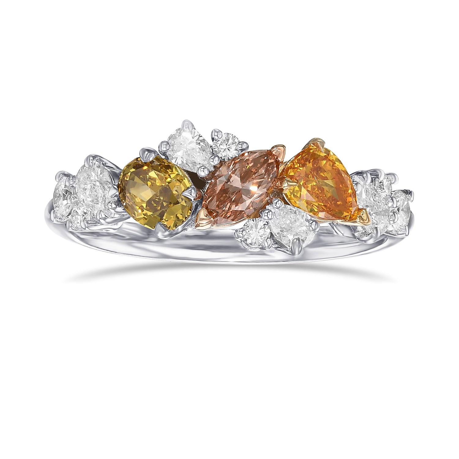 Multi-color Diamond Cluster Couture Ring