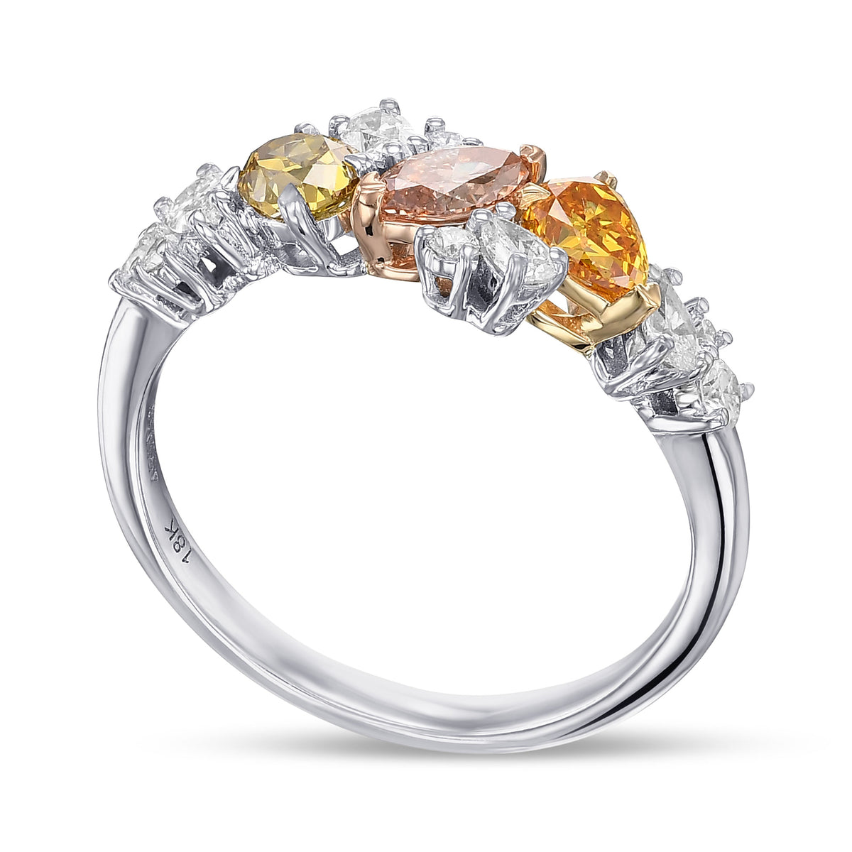Multi-color Diamond Cluster Couture Ring