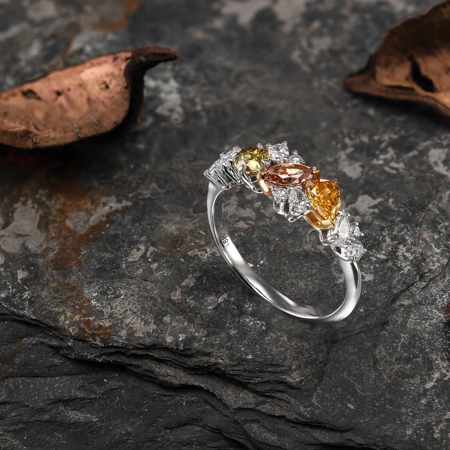 Multi-color Diamond Cluster Couture Ring