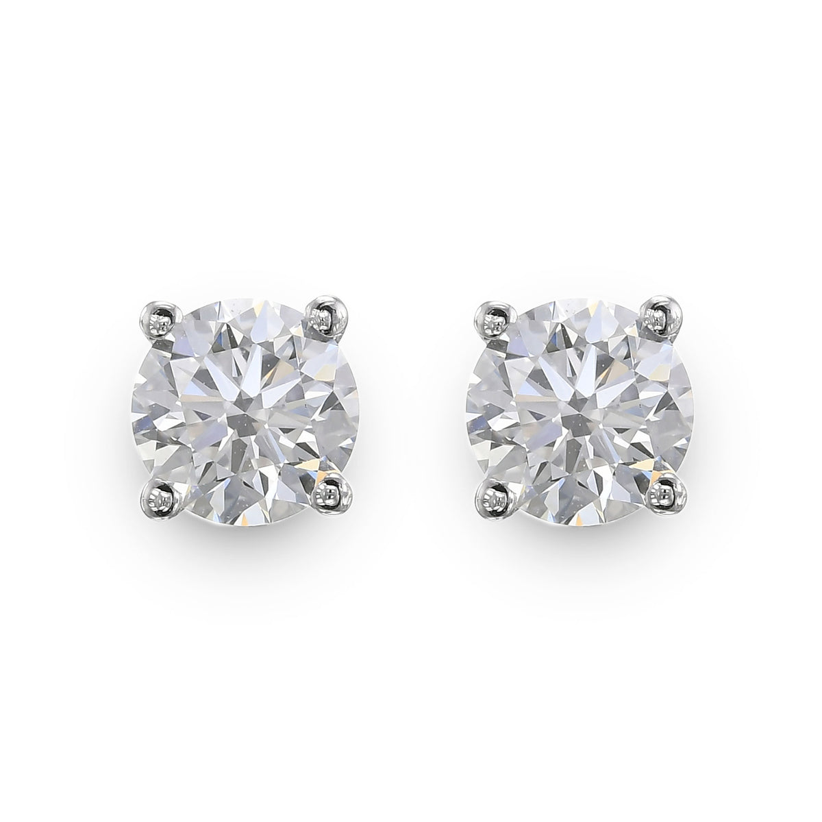 Collection Color Round Brilliant Stud Diamond Earrings