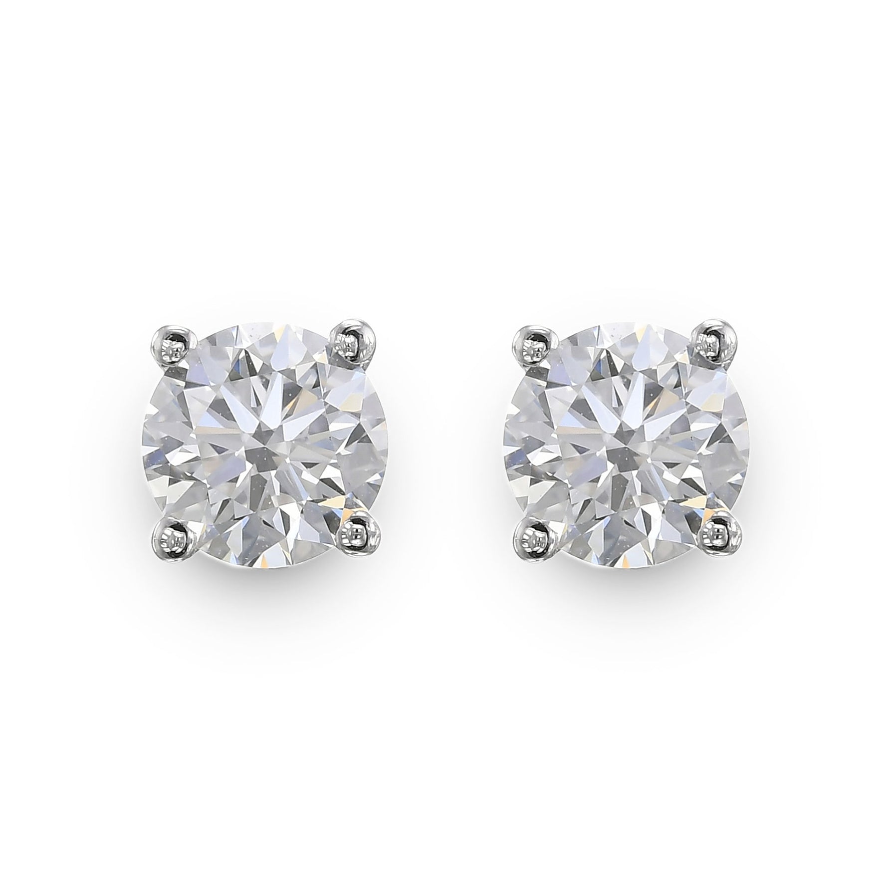 Collection Color Round Brilliant Stud Diamond Earrings