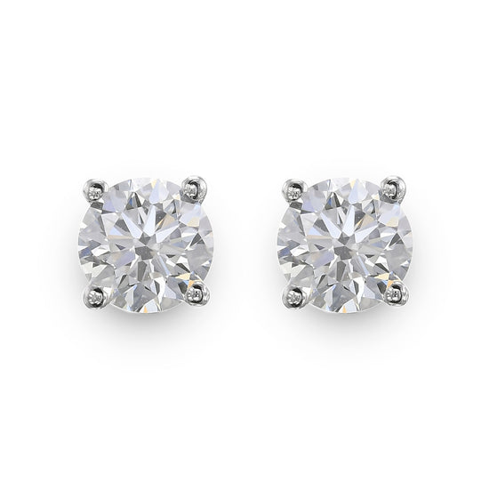 Collection Color Round Brilliant Stud Diamond Earrings