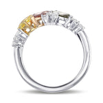 Multi Color Diamond Cluster Couture Ring