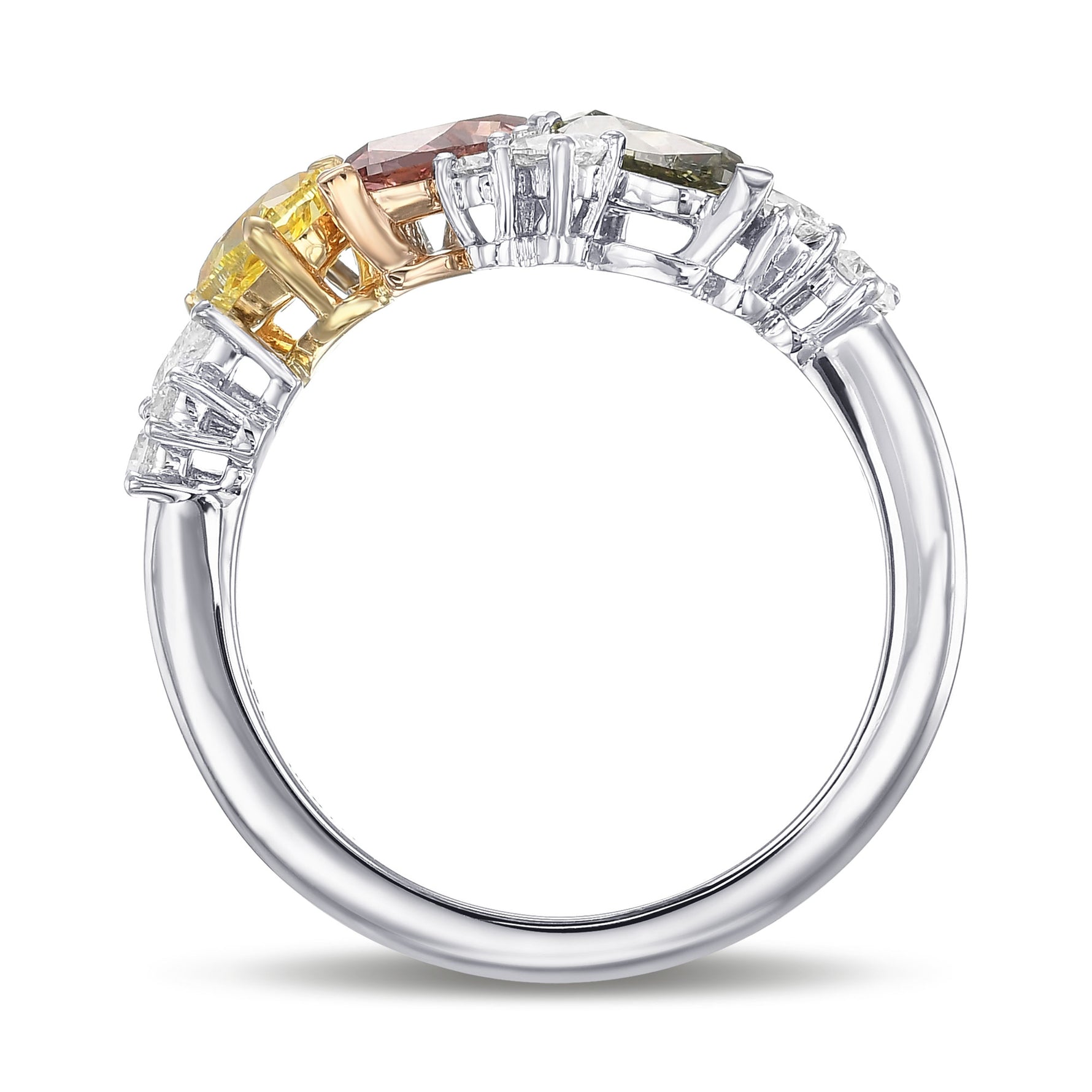 Multi Color Diamond Cluster Couture Ring