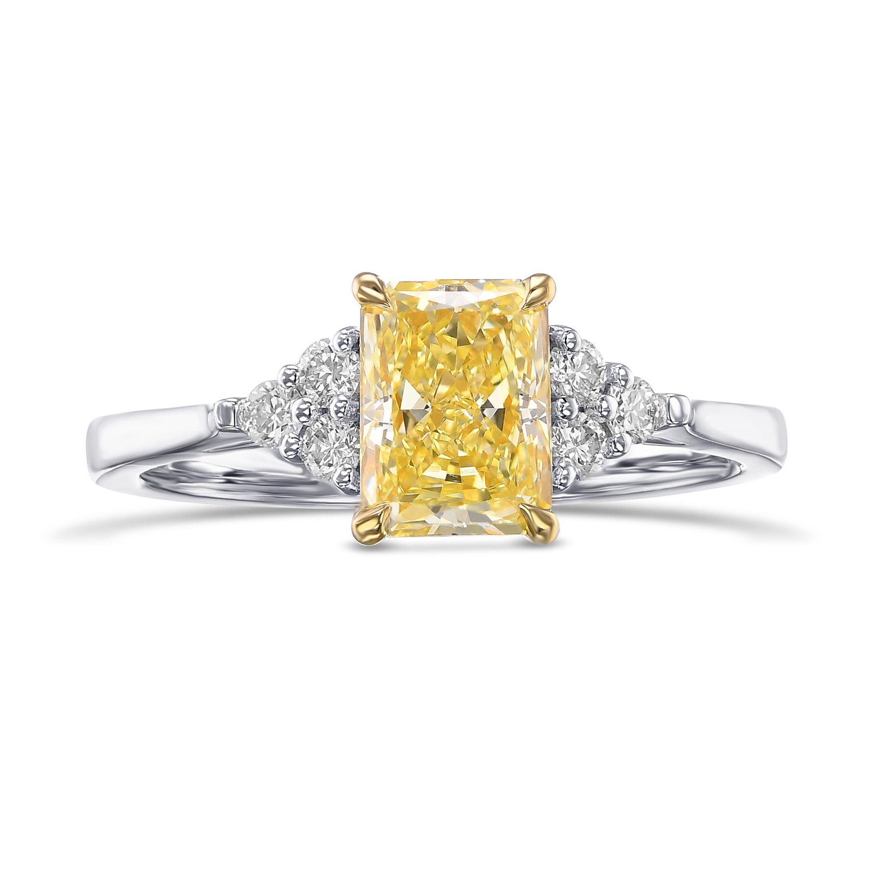 Fancy Yellow Radiant Side-stone Diamond Ring