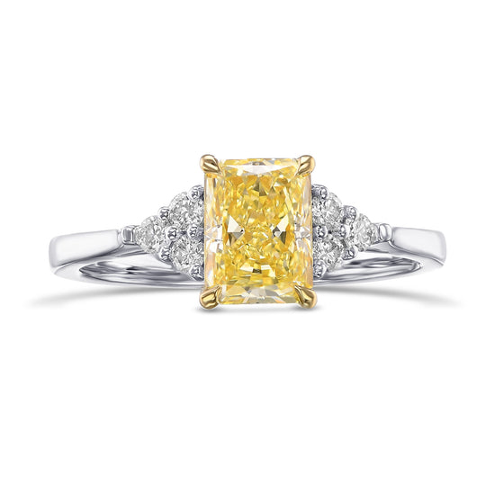 Fancy Yellow Radiant Side-stone Diamond Ring