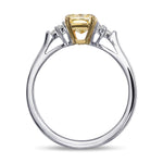 Fancy Yellow Radiant Side-stone Diamond Ring