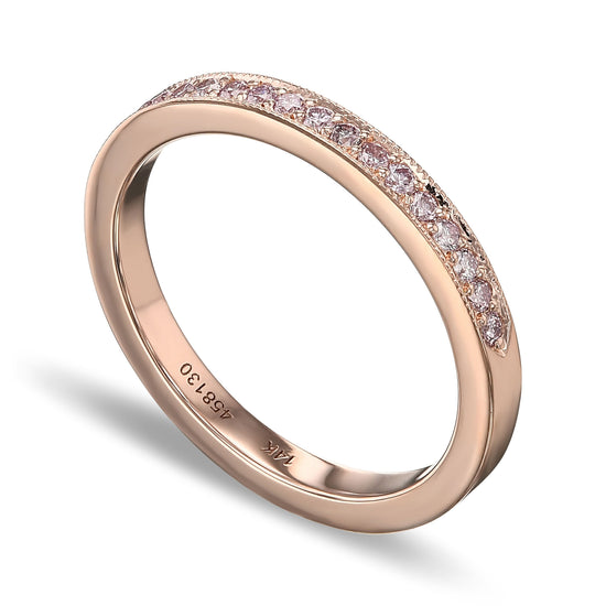Rose Gold Fancy Light Pink Diamond Wedding Band Ring