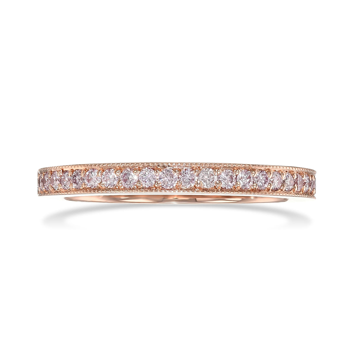 Rose Gold Fancy Light Pink Diamond Wedding Band Ring