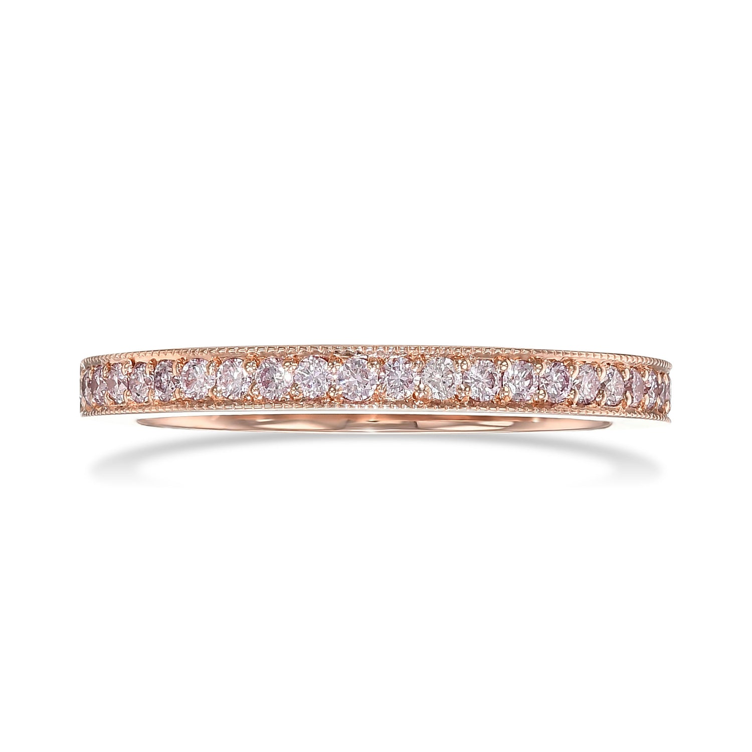 Rose Gold Fancy Light Pink Diamond Wedding Band Ring